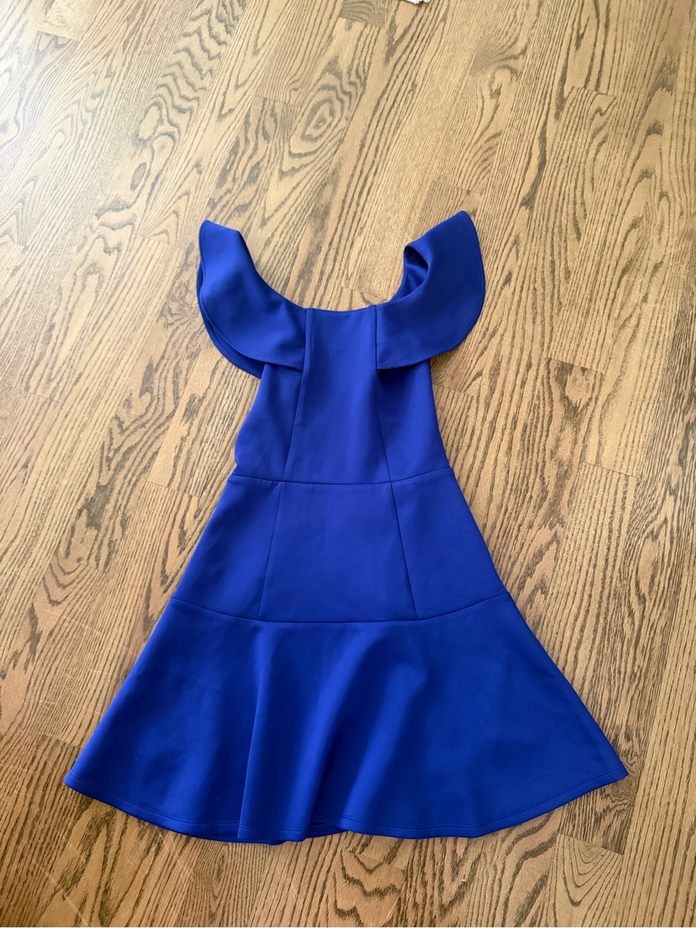 Yumi Kim Cobalt Blue Ruffle-Shoulder Mini Dress
